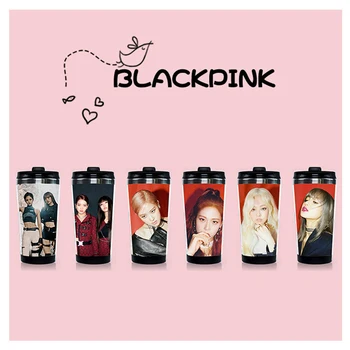 

Kpop BLACKPINK <KILL THIS LOVE> Stainless Steel Water Cup BLACKPINK JENNIE LISA JISOO ROSE Double Layer Bottle Fans Collection