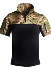  Tactical Military Uniform Camo Army Combat T Shirt Shirts Rapid Assault Short Sleeve Polo Battle Strike Airsoft Paintball NEW 