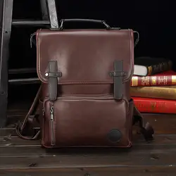 Мужской рюкзак из искусственной кожи высокого качества, сумки для ноутбука для колледжа, простой дизайн, мужские повседневные рюкзаки Mochila