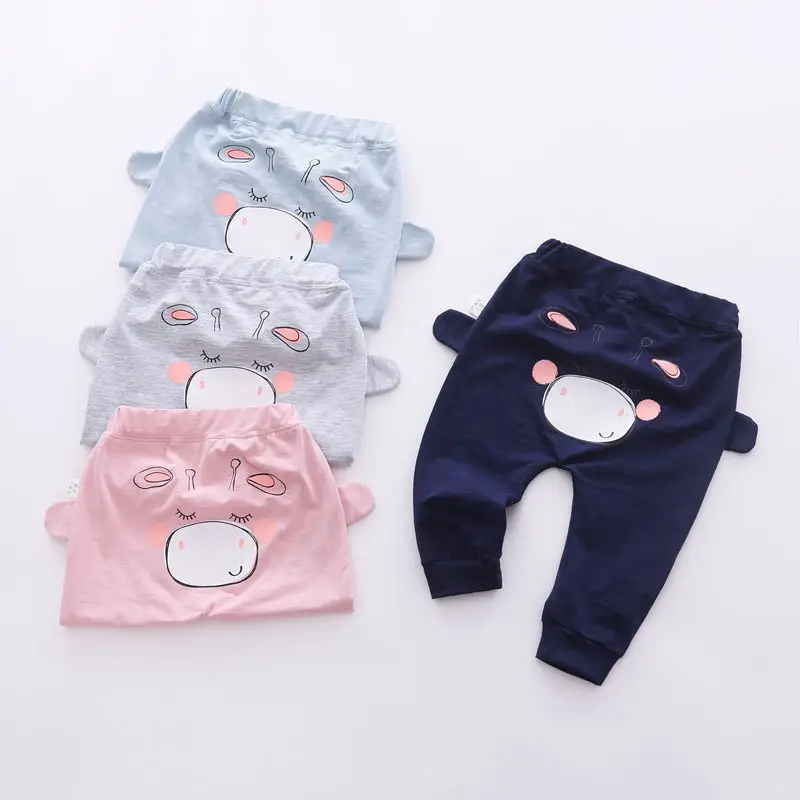 

2019 Spring Nano Titanium Baby N9612 Calf Moo Big Pp Pants Calf Printed Cartoon Unique Origional Design