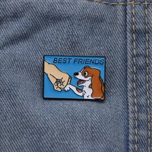 20 шт./лот, лучший друг, собака, на заказ, эмалированные булавки, для домашних животных, броши на лацкане/шляпе, значок, джинсовая куртка, масло, капля, воротник, корсаж, пряжка на шарф, S163