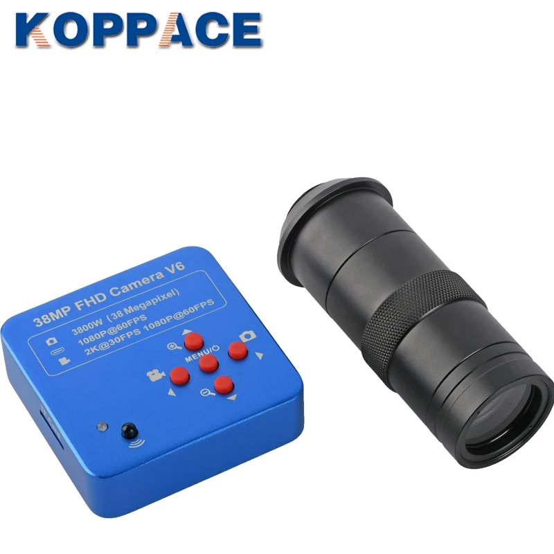 KOPPACE 38MP HDMI USB промышленный видео микроскоп камера цифровой зум объектив HDMI выход+ 100X C интерфейс объектив для ремонта телефона