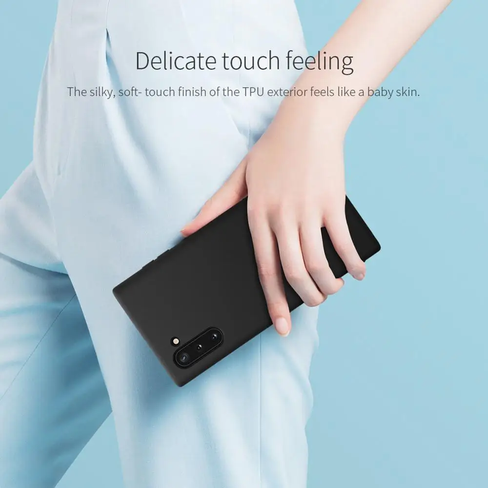 Nillkin прорезиненный ТПУ чехол для samsung Galaxy Note 10 Чехол резиновый на резьбе жидкий силиконовый мягкий сенсорный задняя крышка для Note 10 5G
