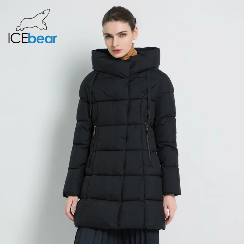 ICEbear Новая зимняя женская куртка Высокого качества женское пальто Стильная повседневная куртка Зимная ветрозащитная теплая куртка Женская парка Бренд женской одежды GWD18222I