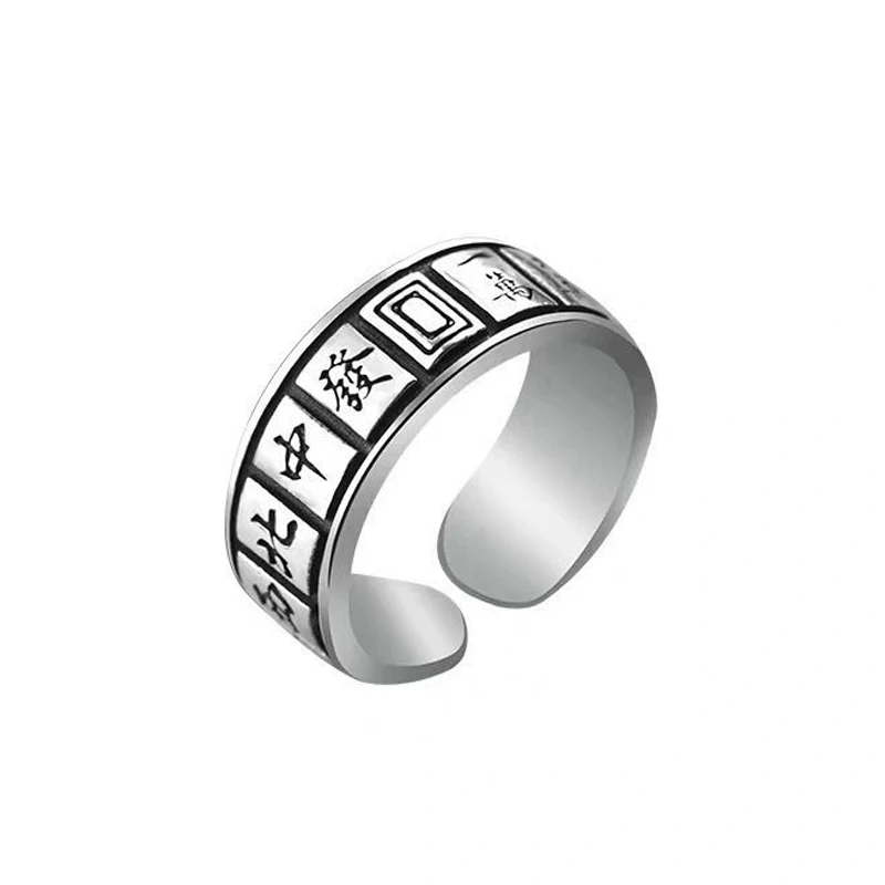 Ring Set Vintage Silver Color Skeleton For Women Men Fashion Hip Hop Adjustable