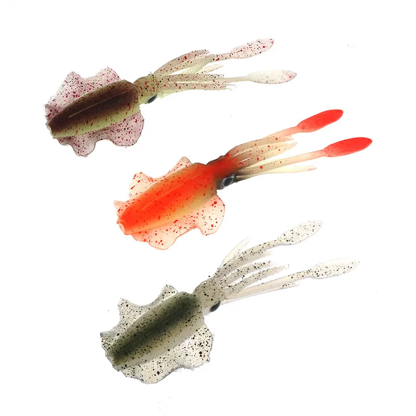 OBSESSION Fishing Soft Squid Lure 7cm 2g 1cps 4pcs bag Luminous UV Squid Jigs For Sea Fishing Wobbler Bait Fishing accessories