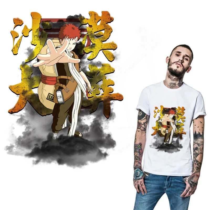 

New anime NARUTO Iron on Patches For Clothing DIY Gaara T-shirt jacket hoodie Grade-A Thermal transfer stickers
