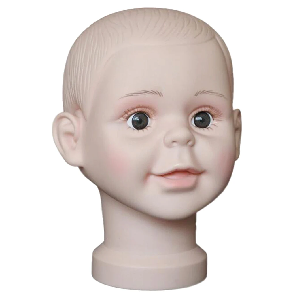 PVC Children Mannequin Head Model Wigs Hat Stand Glasses Scarf Cap Display Holder