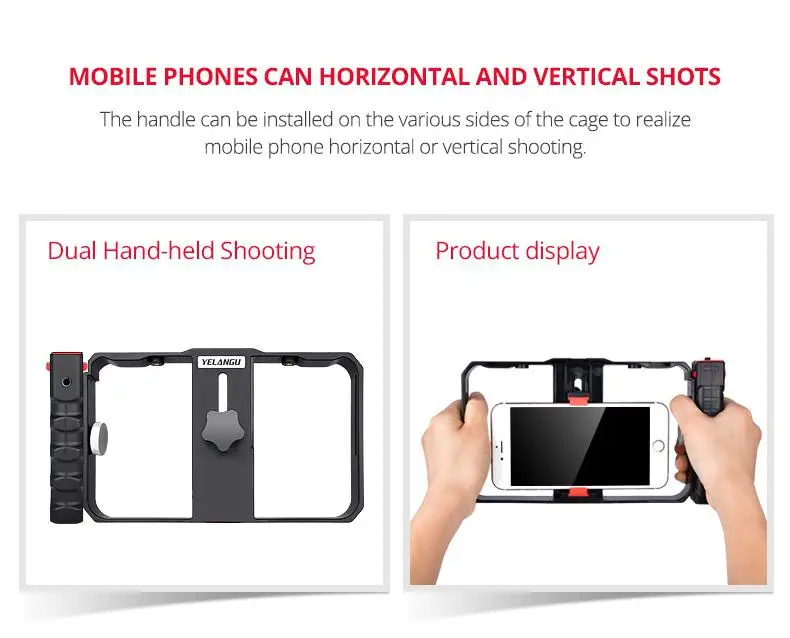 BEESCLOVER Hand Held Camera Bracket Second Generation Movie Live Video Stabilizer Mobile Phone Rabbit Cage Stand r35