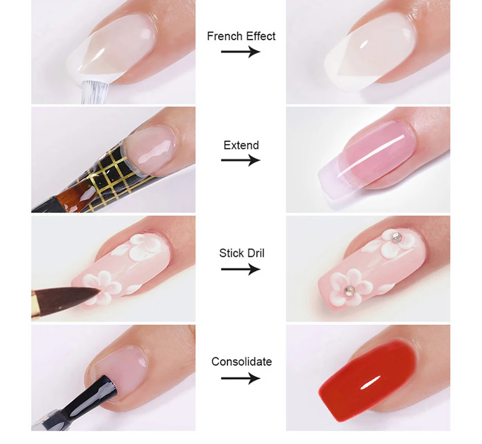 BORN PRETTY 5ml pink white clear Nail Extend Glue Extension Gel Nail Tips Builder Nail Art UV LED Building Gel Varnish Lacquer