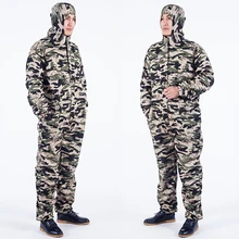 Мужская Рабочая одежда с длинным рукавом, с капюшоном, пыленепроницаемый комбинезон, камуфляж, анти-загрязнения, живопись, авто ремонт комбинезоны большого размера