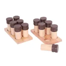 Деревянные ведерки с запахом, Детские Обучающие приспособления, сенсорные Обучающие Детские развивающие игрушки, подарок