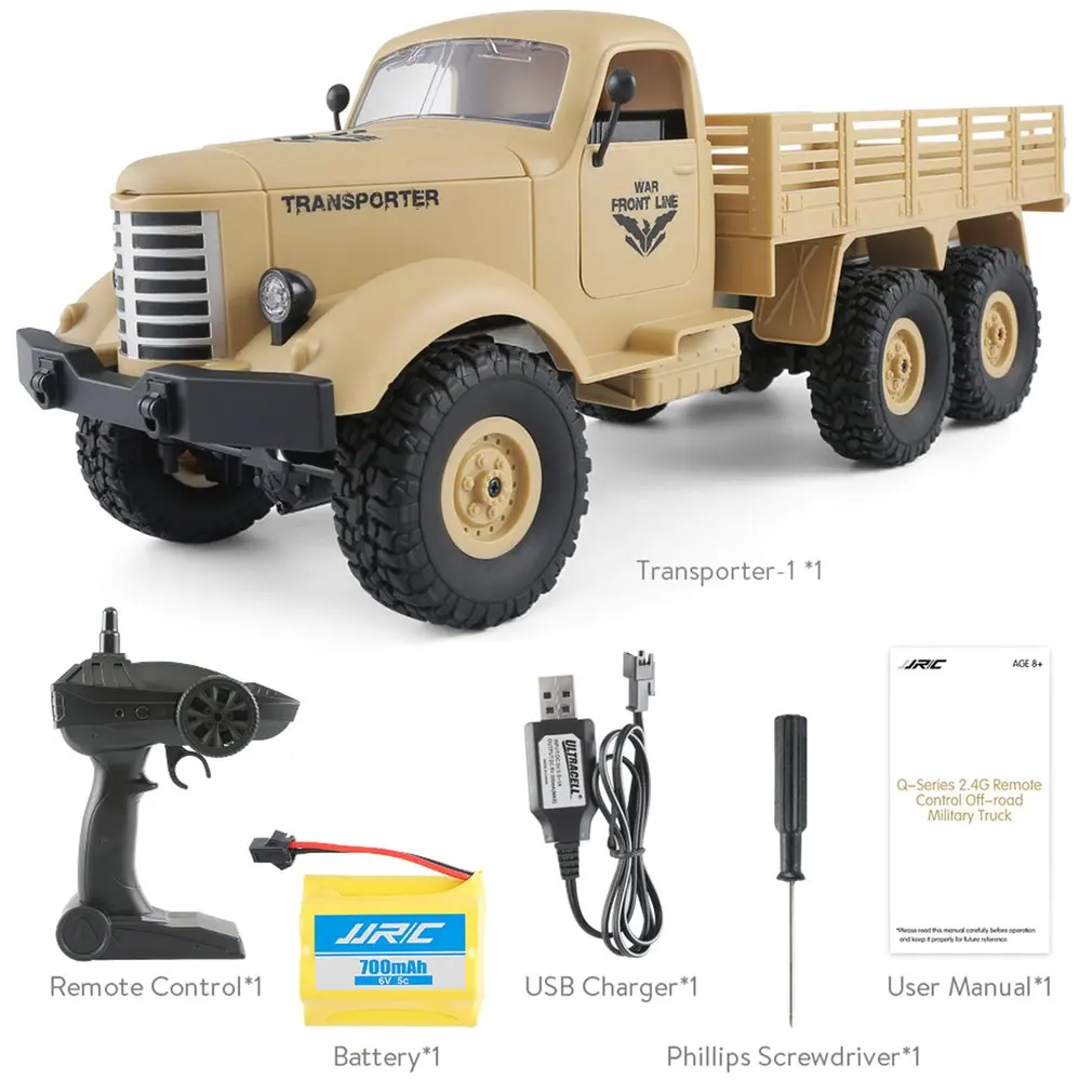

2.4G RC 1:16 Machine Remote Control 6/4 Wheel Drive Tracked Off-Road Military RC Electric Toy for Children