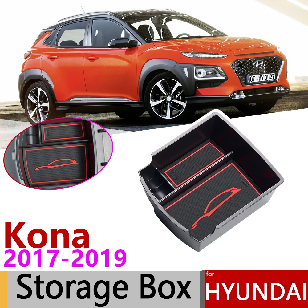 Для hyundai Kona 2017 2018 2019 центральный подлокотник ящик для хранения органайзер