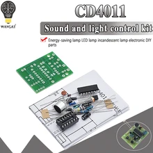 Lâmpada de poupança energia led luz incandescente cd4011 som e luz interruptor controle kit diy peças controle voz módulo