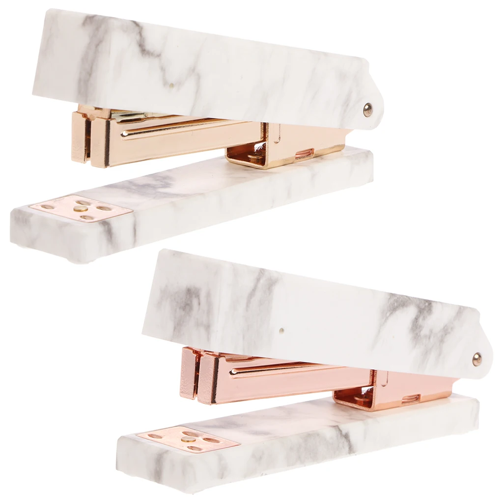 

Marble Texture Stapler Manual Staples For Office Student School Home Stationery