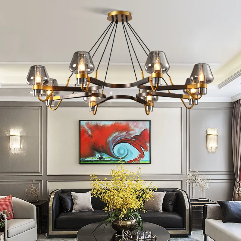 

Nordic creative LED chandelier lighting Postmodern Iron Luxury hanging lamps living long room fixtures bedroom deco luminaires