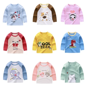 

Kids T-Shirts Boys Girls Children Clothes new Autumn Cotton print Long Sleeve Cartoon Print Graphic T Shirts Baby Tops for Girls