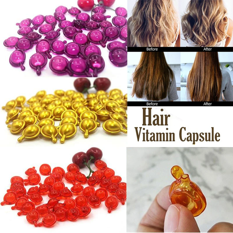 

Hair Care Essential Oil Smooth Silky Hair Serum Vitamin Capsule Hair Care Keratin Complex Repair Damaged Hair Oil Anti Hair Loss