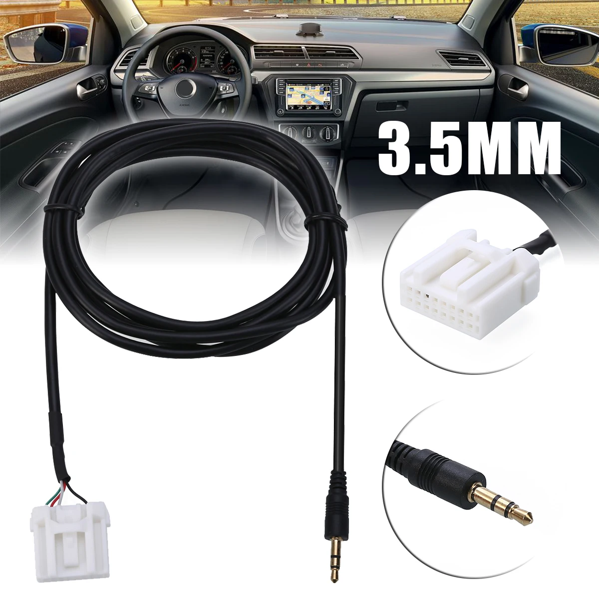 For Mazda 2 3 5 6 MX 5 CX 5 i-Phone 1pc 1.3M 3.5mm Male Headphone Jack Inputs AUX Adapter Audio Cable Lead Mayitr