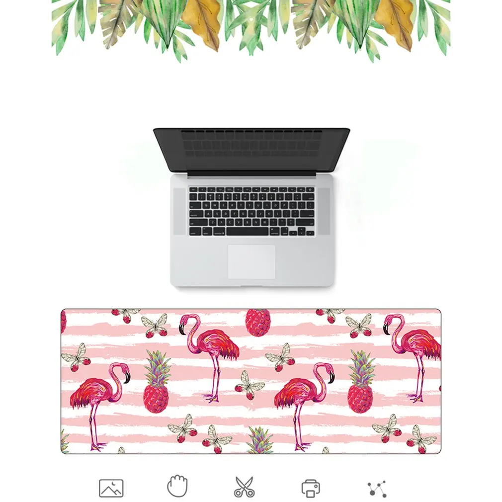 

Extra Large Mouse Pad Gaming Mousepad Anti-slip Flamingo Pattern Gaming Mouse Mat with/without Locking Edge Four Size