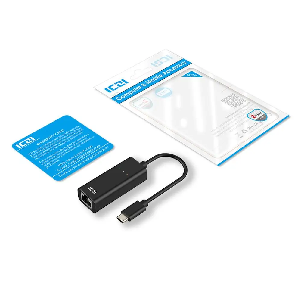 ICZI USB C к Gigabit Ethernet адаптер типа C к RJ45 LAN конвертер для MacBook Pro samsung Tab S4 huawei телефон аксессуар для лэптопа