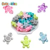 Cute-idea 10pcs Silicone Turtle Beads Mini Tortoise Animal Teething Teether Pacifier Chain Toys Accessories BPA Free Baby Goods 1