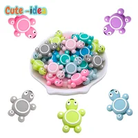Cute-idea 10pcs Silicone Turtle Beads Mini Tortoise Animal Teething Teether Pacifier Chain Toys Accessories BPA Free Baby Goods 1