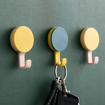 

Nordic 8pcs Solid Color Free Punching Door Without Trace Nail Small Hook Clothes Hook Mounted Wall Hook Wall Hooks Decorative