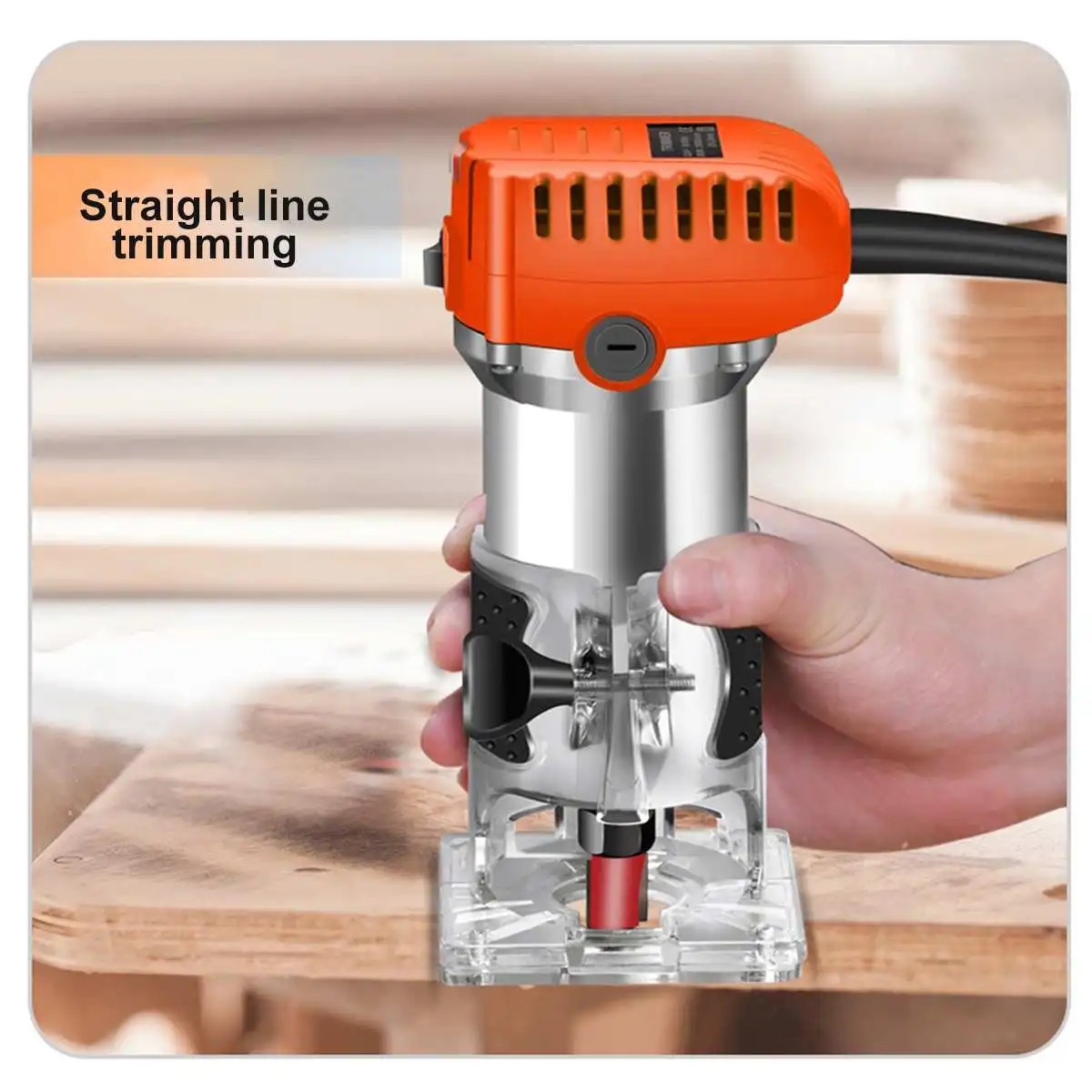 3000W 35000rpm 6 Speeds Wood Electric Hand Trimmer Woodworking Slotting Trimming Machine Wood Router Joiner Set EU Plug