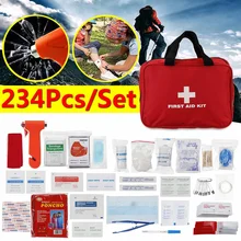 234 шт./компл. SOS аварийного кемпинга для повышения степени выживания; средства аварийного спасения; аварийно-спасательное оборудование на открытом воздухе Шестерни тактический инструмент небольшой аптечка первой помощи Портативный дорожная сумка для лекарств