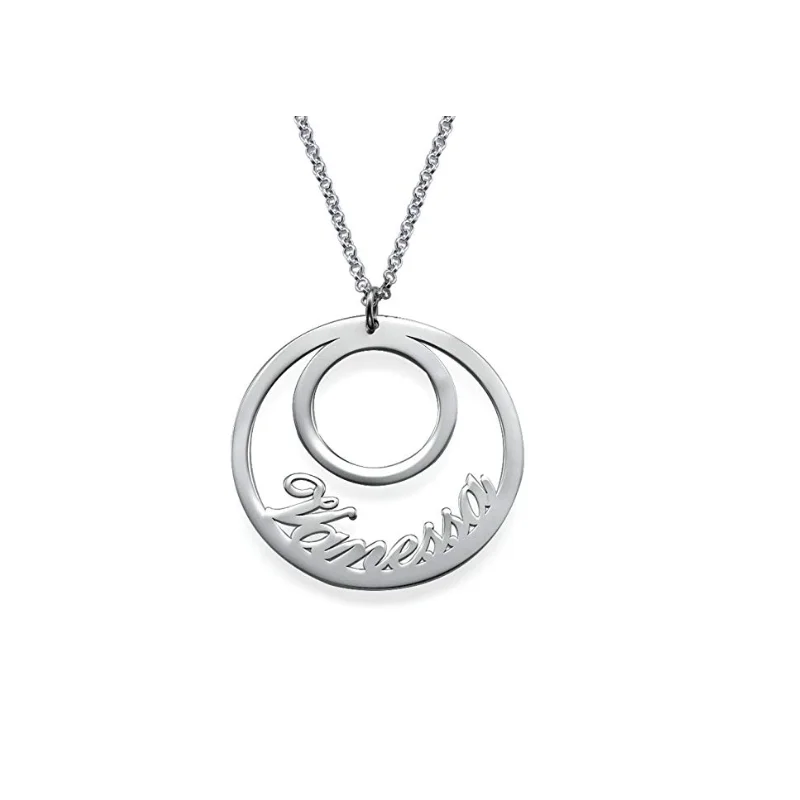 

Personalized 2 Disc Name Necklace For Women Choker Layered Circle Nameplate Necklace Pendant Wedding Birthday Gift