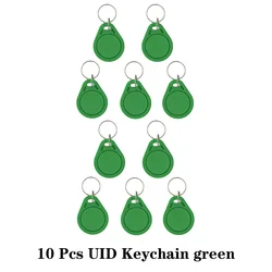 RFID Access Control Rewritable NFC Smart Chip Key Fob Pack (10PCS - UIDK - Green)
