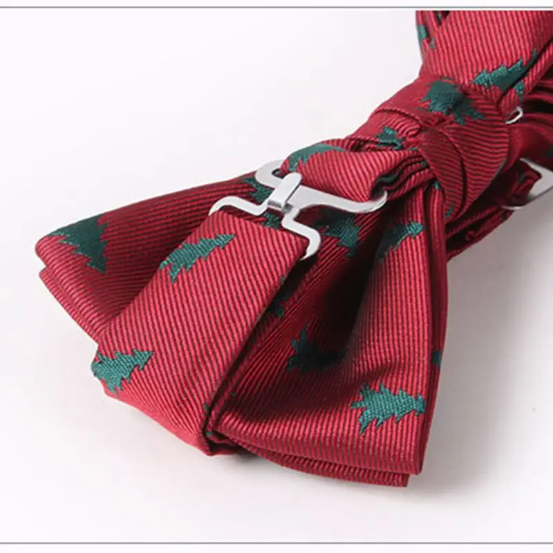 Мужской Рождественский галстук-бабочка Рождественская елка конфеты тростник Санта-Клаус напечатанный фестиваль праздник
