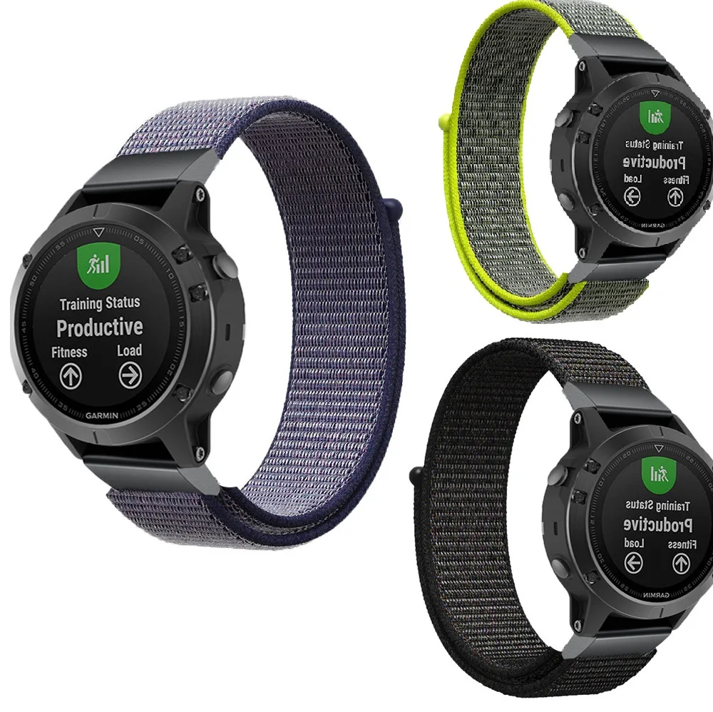 

22 26mm Quick Nylon Watch Straps For Garmin fenix 3 3 hr Fenix 5 5plus 5S 5Splus 5x 5xplus Strap belt wristband metal adpater