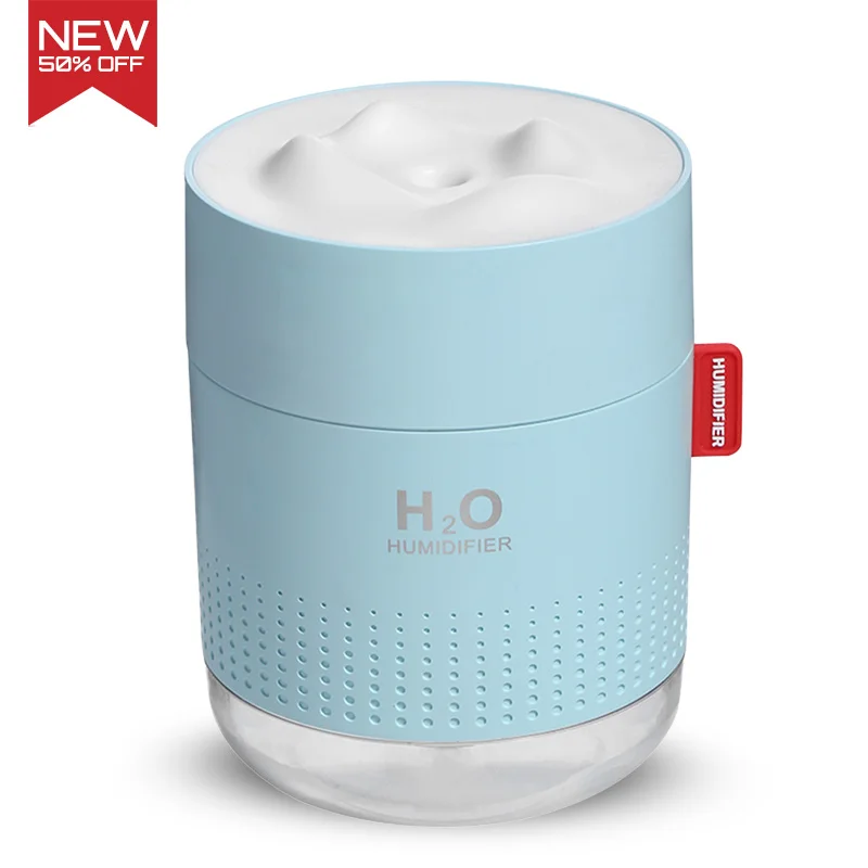 Blue 500 мл Премиум увлажнитель воздуха H2O Humidificador Nawilzacz Powietrza USB Umidificator 30 мл-50 мл/ч увлажнитель воздуха с Diming WW светильник - Цвет: Blue