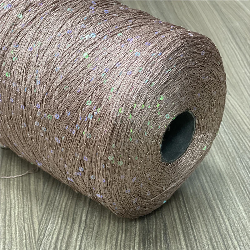 Hot 500g Natural Summer Ice Silk Beautiful Shiny Colorful Sequin Yarn for Knitting DIY Fancy Crochet Weaving Sewing Thread X5230 5