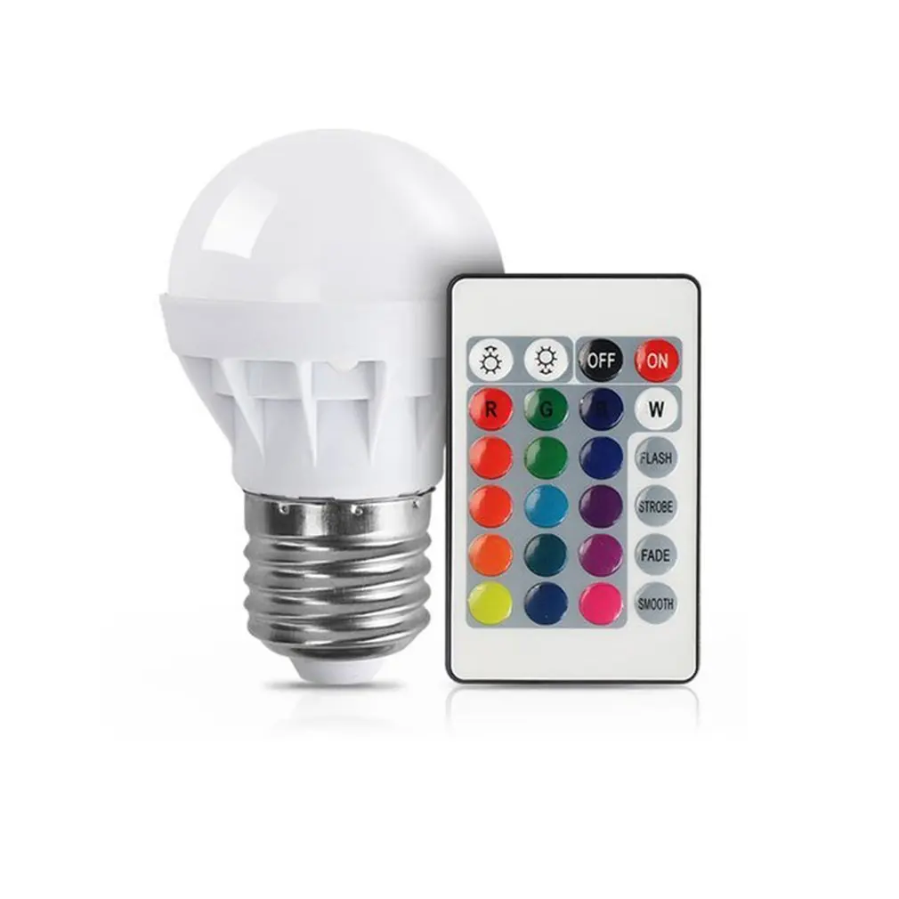 3 Вт RGB светодиодный светильник цветная E27 разноцветная диммерная лампа домашняя