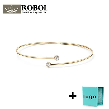 

SL TFB Rllen Original High quality original 925 sterling silver classic elegant opening bracelet optional with original logo