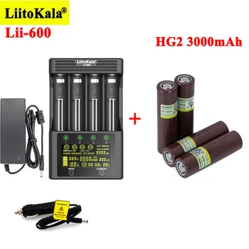 

4pcs LiitoKala HG2 3000mAh Rechargeable batteries with Lii-600 Battery Charger for 3.7V Li-ion 18650 21700 26650 1.2V AA aa NiMH
