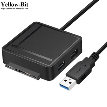 

USB 3.0 to SATA Adapter with 2x USB 3.0 Port and TF SD Multifunction Card Reader