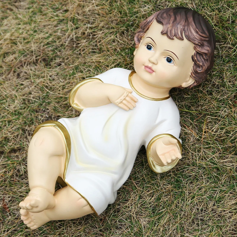 Jesus Doll Ornaments Holy Infant Advent Resin Craft Festival Home Decoration Statue Christmas Decor Catholic Religious gifts