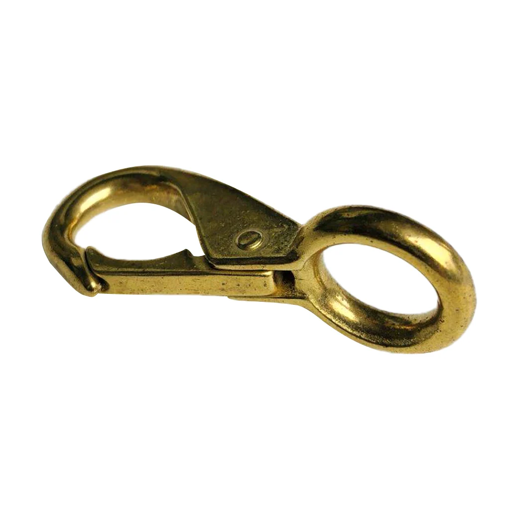 Strong Compact Brass Fixed Eye Spring Snap Hook Clip Marine Boat Fitting Hardware