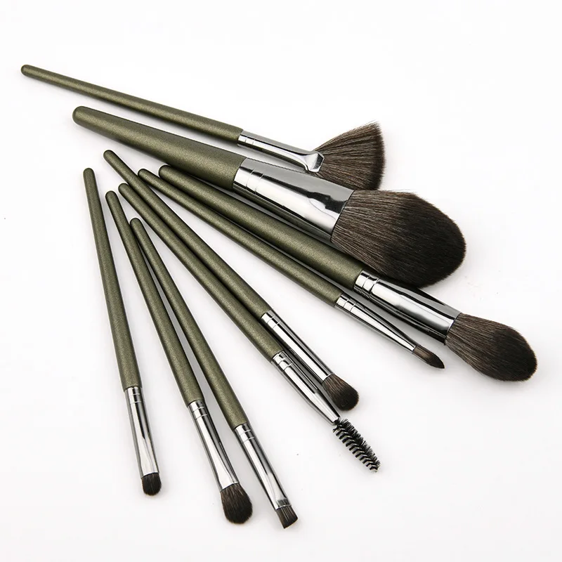 

Makeup Brushes Set 9pcs/lot Eye Make Up Brush Eyeshadow Blending Eyeliner Eyelash Eyebrow Cosmetic Kit Dark green