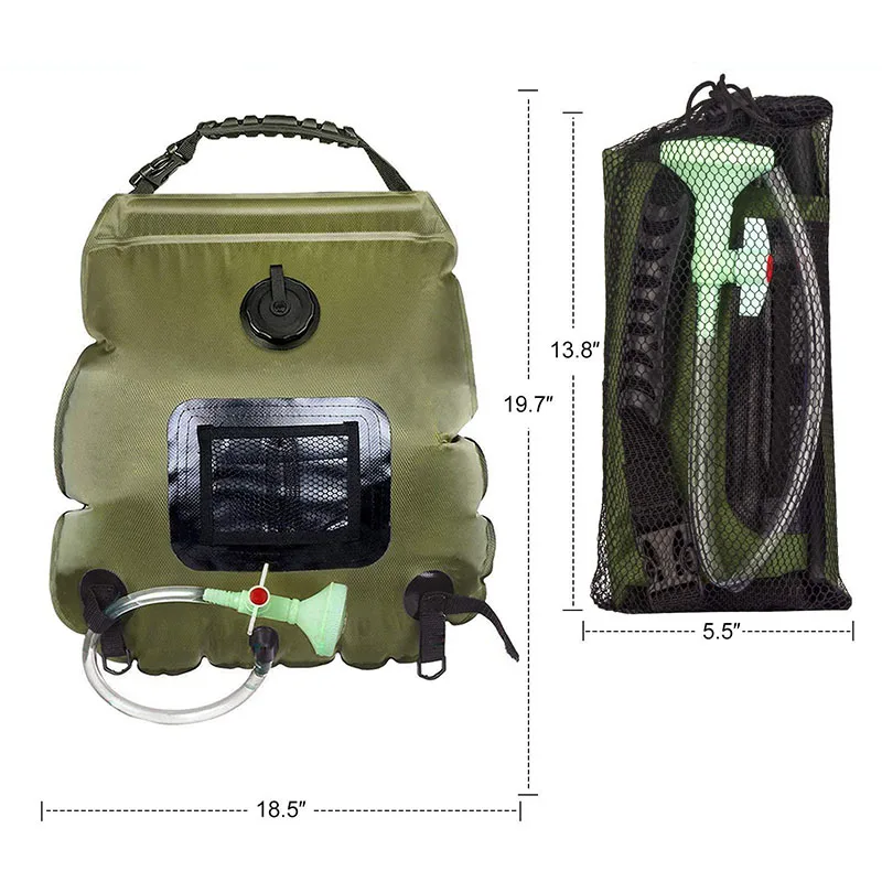 Открытый Кемпинг Пешие прогулки Солнечный Душ сумка Портативная сумка для воды 20L Кемпинг Отопление кемпинг душ сумка