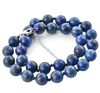 

LARGE 12 mm BLUE LAPIS LAZULI BEAD Necklace knotted