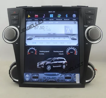

12.1" tesla style vertical screen android 9.0 Six core Car GPS radio Navigation for Toyota Highlander Kluger 2008-2013