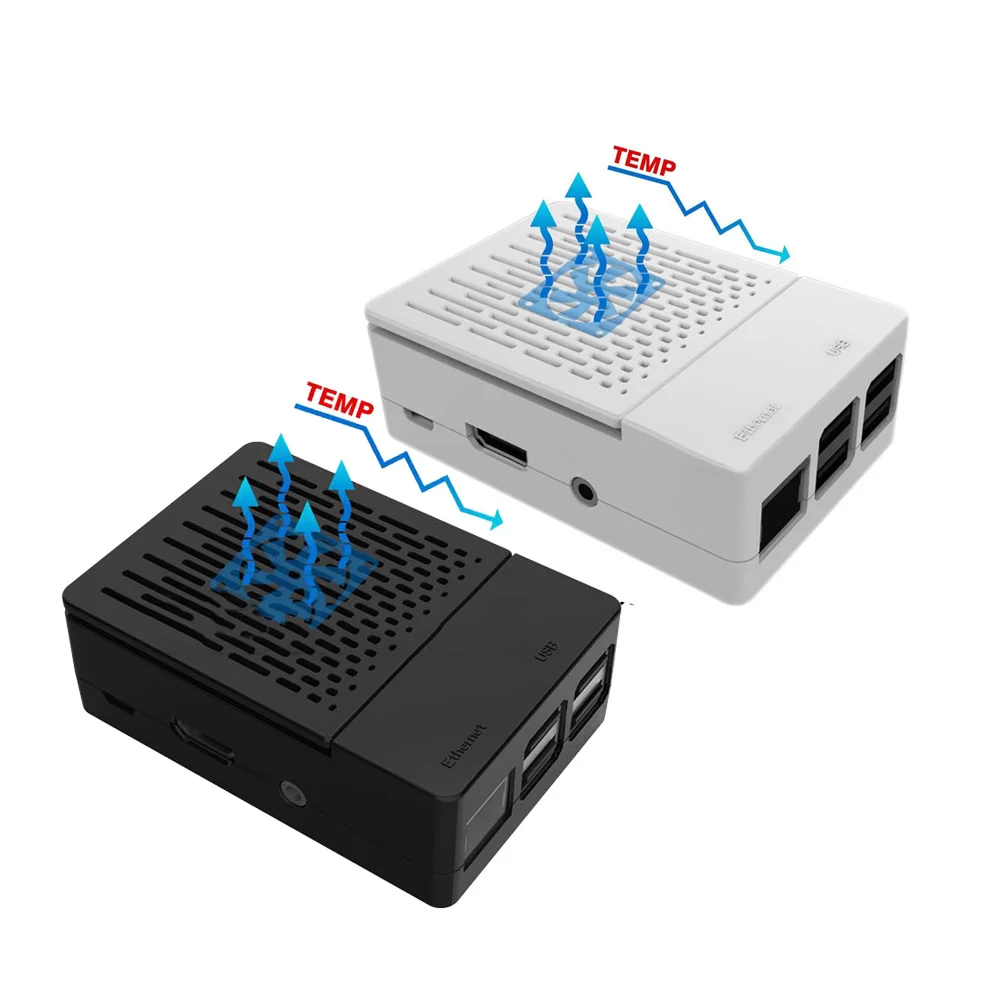 Корпус Крышка корпуса+ радиатор+ охлаждающий вентилятор комплект для Raspberry Pi 3B+/3/2B мощность видео/аудио USB LAN micro SD карты Pi разъемы