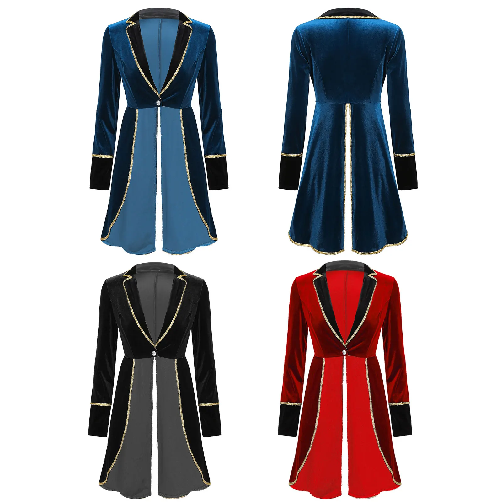 Inlzdz Womens Adult Circus Ringmaster Costume Long Sleeve Jacket Coat Christmas Halloween Carnival Cosplay Festival Rave Outfit -Zentai shop online H502a71b780984fc198a1c552d22961ce0.jpg