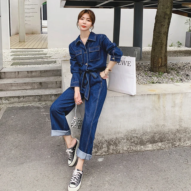 Dungarees Women's Jumpsuit Jeans Dungarees Women's Dungarees Jeans Short  Trousers Denim Overall Jumpsuit Playsuit Jeans Vintage Loose Fit Trouser  Suit Romper with Pockets (Color : Blue, Size : XXL) : : Fashion